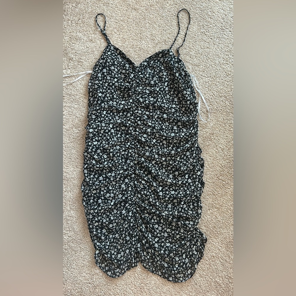 Lulu's Black and White Floral Dress